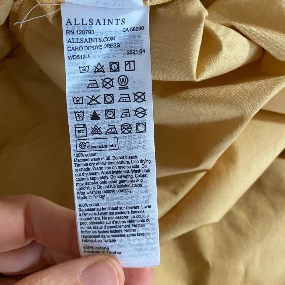 Allsaints Caro Dipdye Midi Dress 10 NWT - Picture 8 of 8